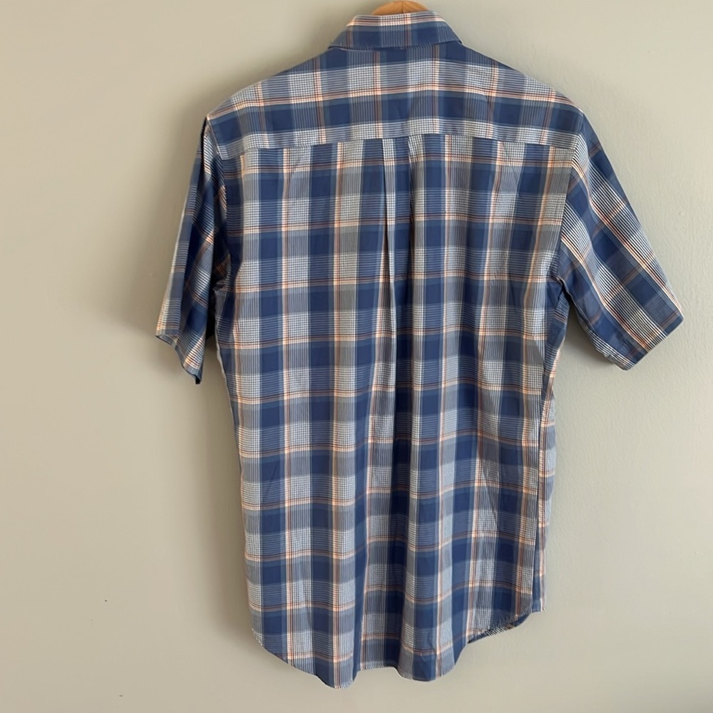 Peter Millar Men’s Blue and White Casual Short Sleeve Button Down Shirt Medium - Picture 4 of 9